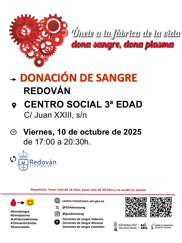 ✅ Este viernes tienes una cita con la solidaridad en #Redován 🩸.

#DonaSangre #SalvaVidas #RedovánEsMuchoMás