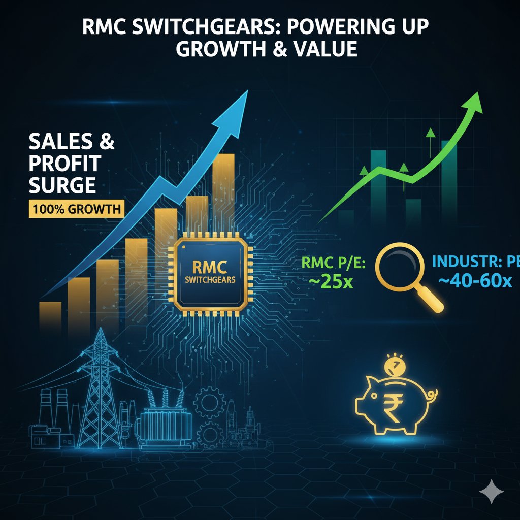 RamK132's tweet photo. #RMCSwitchgear RMC Switchgears: Strong Momentum & Value in the Electrical Infrastructure Space

The latest half-yearly results for RMC Switchgears Ltd. show a significant jump [100+% sales half yearly yoy] in performance, reinforcing a consistent growth trend that is reshaping the company's financial profile.

Here are the key takeaways from the recent data, highlighting the company's momentum:

💫Excellent Sales Growth & Consistent Performance
Exceptional Sales Jump: The company has reported excellent sales in the recent half-year, demonstrating robust top-line growth. For instance, half-yearly revenue for H2 FY25 was approximately ₹212 Cr, a massive 101% increase from the ₹105 Cr reported in H1 FY25.

💫Net Profit Surge: 
The consistency in operational performance is driving bottom-line growth. Net profit for H2 FY25 was around ₹21 Cr, representing a 110% increase from H1 FY25.

💫Order Book Visibility: This sales momentum is supported by a large unexecuted order book, which was recently reported at over ₹1,000 Crore, providing strong revenue visibility for the coming quarters.

💫The OPM & EPS Multiplier Effect :

The company has been operating with healthy margins. Even conservatively assuming a 15% Operating Profit Margin (OPM) on its high sales, the resulting Earnings Per Share (EPS) would be significantly boosted.

The EPS for the recent half-year (H2 FY25) was approximately ₹20.10 (up from ₹9.94 in H1 FY25). This massive increase in trailing EPS is the central factor that rapidly brings down the Price-to-Earnings (P/E) ratio.

💫Key Indicator: 
Sustained growth and margin expansion will continue this trend, leading to a potentially further reduced P/E when the new full-year EPS is calculated—a classic sign of a company where earnings are catching up to the valuation.

💫Current Valuation vs. Industry Peers
RMC Switchgears Ltd. (TTM PE) ~25x
Industry Peer Median (Electrical Equipment PE) ~40x to 60x

P/E Discount: The company's Trailing Twelve Months (TTM) P/E ratio currently stands around 25x.

Industry Comparison: This is significantly lower than the P/E ratios of many industry peers in the Electrical Equipment and Capital Goods sector, which often trade in the range of 40x to 60x.

This gap highlights a potential valuation differential that may narrow if the company's earnings momentum continues.

Momentum Insight: The combination of excellent sales, improving margins, and a widening order book suggests the company is strongly positioned to benefit from the large-scale infrastructure and power distribution projects currently underway in India.

https://t.co/0UvWi0lYCW

✍️Disclaimer: I am not SEBI registered. The information provided is based on publicly available data and is intended for informational and educational purposes only. This is not an investment recommendation. Any investment decision should be made only after conducting your own diligence and consulting with a qualified financial advisor.

#RMCSwitchgears #PowerSector #ElectricalInfrastructure #EPC #MakeInIndia #SmartEnergy #SolarEnergy #WaterManagement #IndianEquities #StockMarketIndia #StocksToWatch #StocksInFocus #investing #SME