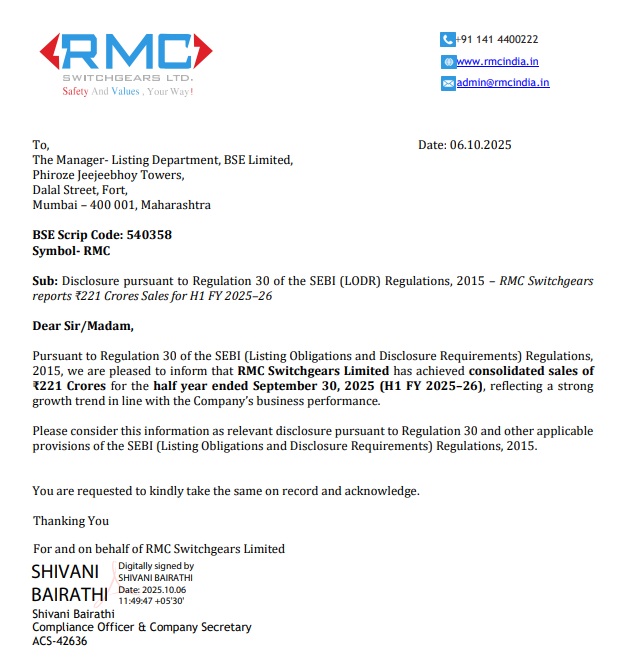 RamK132's tweet photo. #RMCSwitchgear RMC Switchgears: Strong Momentum & Value in the Electrical Infrastructure Space

The latest half-yearly results for RMC Switchgears Ltd. show a significant jump [100+% sales half yearly yoy] in performance, reinforcing a consistent growth trend that is reshaping the company's financial profile.

Here are the key takeaways from the recent data, highlighting the company's momentum:

💫Excellent Sales Growth & Consistent Performance
Exceptional Sales Jump: The company has reported excellent sales in the recent half-year, demonstrating robust top-line growth. For instance, half-yearly revenue for H2 FY25 was approximately ₹212 Cr, a massive 101% increase from the ₹105 Cr reported in H1 FY25.

💫Net Profit Surge: 
The consistency in operational performance is driving bottom-line growth. Net profit for H2 FY25 was around ₹21 Cr, representing a 110% increase from H1 FY25.

💫Order Book Visibility: This sales momentum is supported by a large unexecuted order book, which was recently reported at over ₹1,000 Crore, providing strong revenue visibility for the coming quarters.

💫The OPM & EPS Multiplier Effect :

The company has been operating with healthy margins. Even conservatively assuming a 15% Operating Profit Margin (OPM) on its high sales, the resulting Earnings Per Share (EPS) would be significantly boosted.

The EPS for the recent half-year (H2 FY25) was approximately ₹20.10 (up from ₹9.94 in H1 FY25). This massive increase in trailing EPS is the central factor that rapidly brings down the Price-to-Earnings (P/E) ratio.

💫Key Indicator: 
Sustained growth and margin expansion will continue this trend, leading to a potentially further reduced P/E when the new full-year EPS is calculated—a classic sign of a company where earnings are catching up to the valuation.

💫Current Valuation vs. Industry Peers
RMC Switchgears Ltd. (TTM PE) ~25x
Industry Peer Median (Electrical Equipment PE) ~40x to 60x

P/E Discount: The company's Trailing Twelve Months (TTM) P/E ratio currently stands around 25x.

Industry Comparison: This is significantly lower than the P/E ratios of many industry peers in the Electrical Equipment and Capital Goods sector, which often trade in the range of 40x to 60x.

This gap highlights a potential valuation differential that may narrow if the company's earnings momentum continues.

Momentum Insight: The combination of excellent sales, improving margins, and a widening order book suggests the company is strongly positioned to benefit from the large-scale infrastructure and power distribution projects currently underway in India.

https://t.co/0UvWi0lYCW

✍️Disclaimer: I am not SEBI registered. The information provided is based on publicly available data and is intended for informational and educational purposes only. This is not an investment recommendation. Any investment decision should be made only after conducting your own diligence and consulting with a qualified financial advisor.

#RMCSwitchgears #PowerSector #ElectricalInfrastructure #EPC #MakeInIndia #SmartEnergy #SolarEnergy #WaterManagement #IndianEquities #StockMarketIndia #StocksToWatch #StocksInFocus #investing #SME