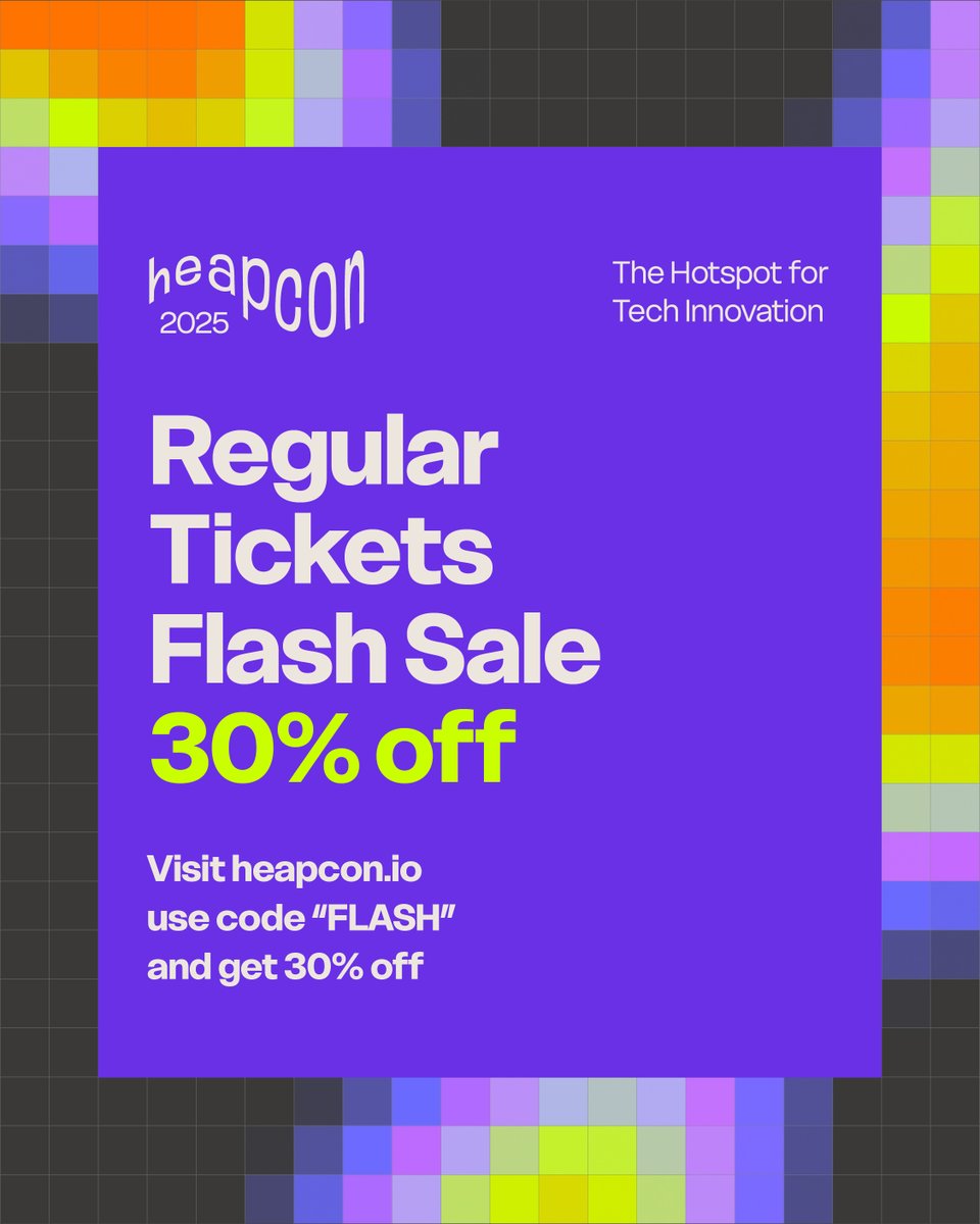 🚨 FLASH SALE 🚨

Get 30% OFF your #Heapcon2025 ticket, but only until Friday, Oct 10! 

Use code FLASH at checkout and join hundreds of devs &amp; product builders in Belgrade this Oct 30–31.

👉 heapcon.io/2025/tickets

#TechConference #BelgradeTech #DevCommunity