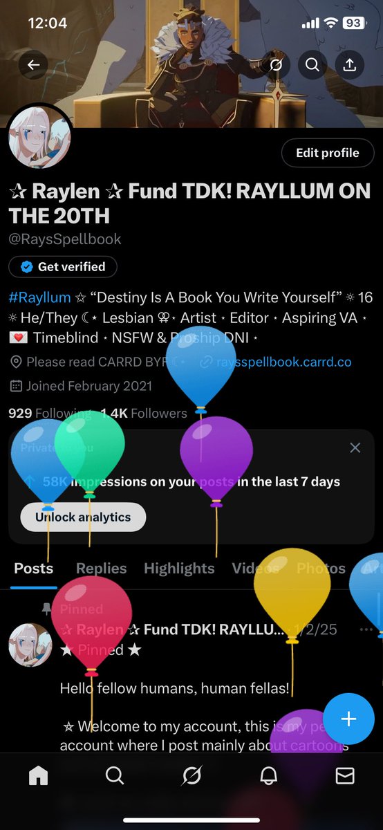 ITS BALLOONS DAY!! Happy 17TH birthday to me! I am now officially arc 2 Callum’s age!