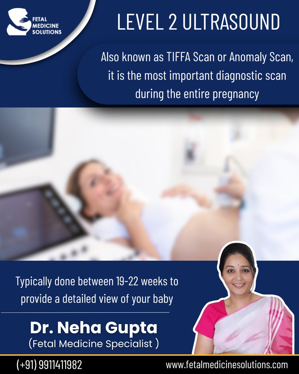 MedicineFetal's tweet image. Level 2 Ultrasound — also known as TIFFA or Anomaly Scan — is the most important diagnostic scan during pregnancy.

👩‍⚕️Dr. Neha Gupta, Best Fetal Medicine Specialist in Noida
📞 +91 9911411982

#Level2Ultrasound #TIFFAScan #AnomalyScan #PregnancyCare #FetalMedicine #PrenatalCare