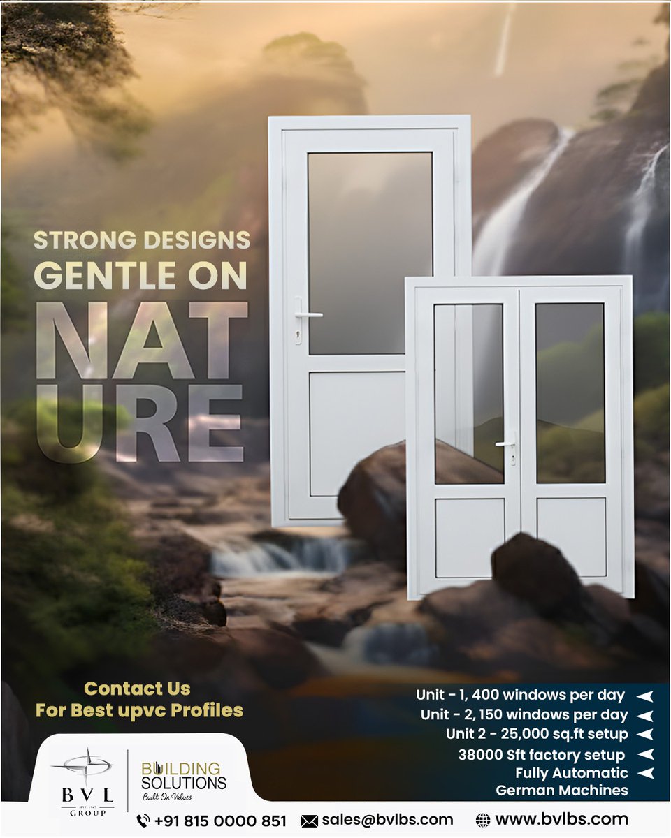 Bvlbsupvc's tweet image. Strong Designs, Gentle on Nature! At BVL Building Solutions, we craft premium uPVC Doors &amp;amp; Windows that combine durability, style, and sustainability. 

🌐 bvlbs.com

#Bvlbs #BvlbsUPVC #uPVCDoorsAndWindows #AffordableUPVC #ChooseuPVCDoors #Strong #Affordable