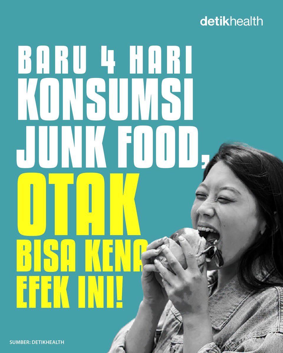 detikHealth's tweet image. Hayo siapa yang kerjaannya makan junk food terus?! 👀⁣
⁣
Kebiasaan kamu bisa bawa bahaya buat otak lho.⁣

&amp;gt;&amp;gt; health.detik.com/berita-detikhe…
⁣
#otak #kesehatanotak #bahayajunkfood #junkfood