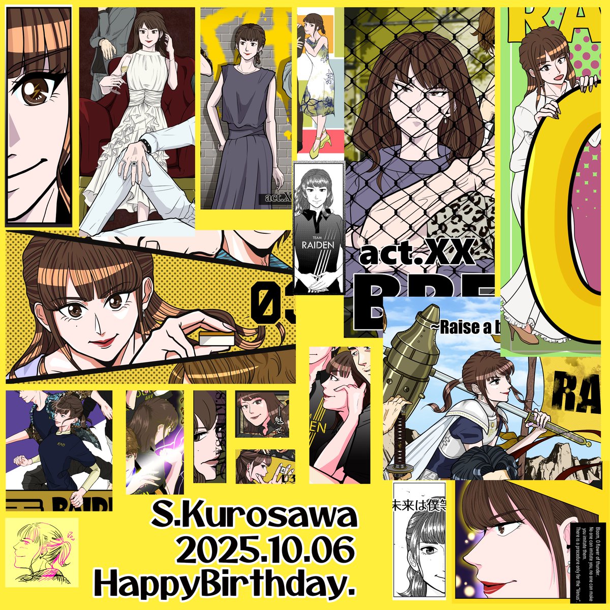 AKR_markn's tweet photo. 黒沢さんお誕生日おめでとうございます！
また一年、黒沢さんの満開の笑顔がたくさん見られますように。
黒沢さんの笑顔は本当に心を温かくしてくれます。
#黒沢咲誕生祭 #雷電アート https://t.co/p2BvoXWWbp