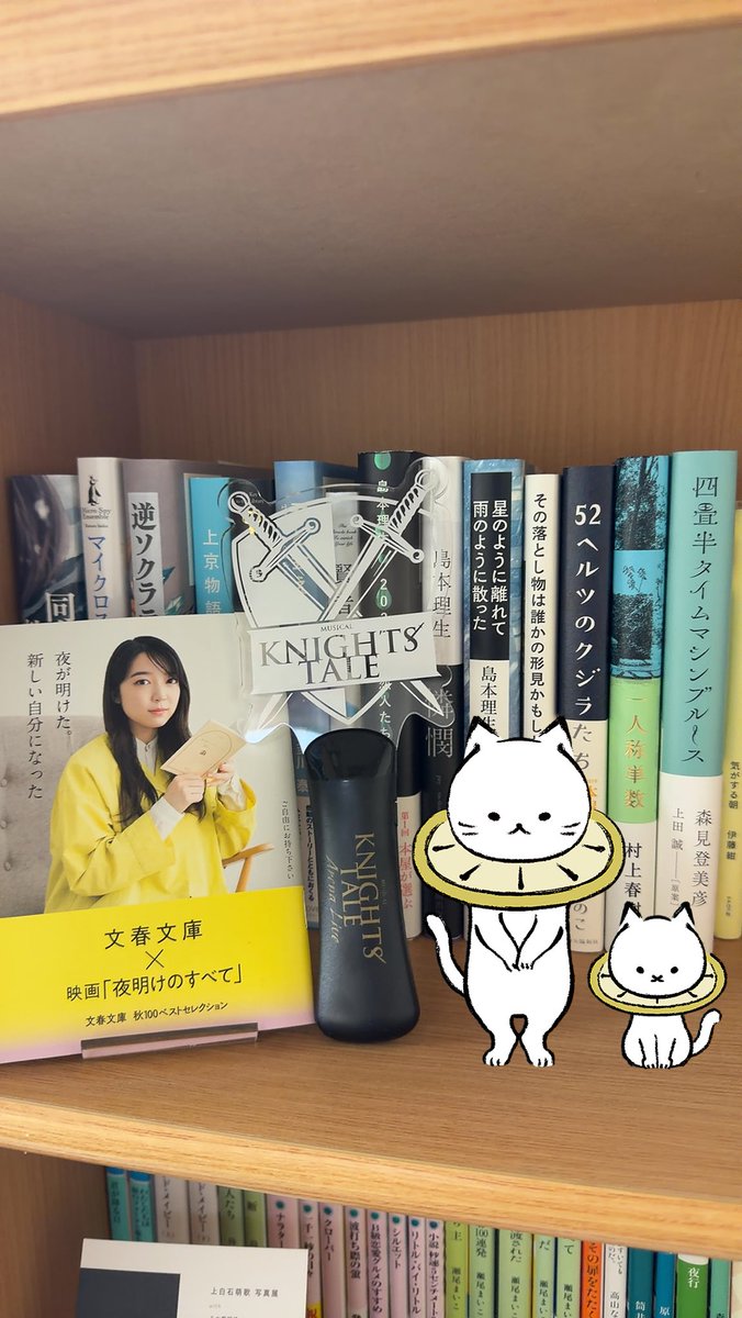 MK98381426's tweet image. 地味に気に入ってる本棚の一角に
#れもねことお出かけ
#上白石萌音
#lemonedo