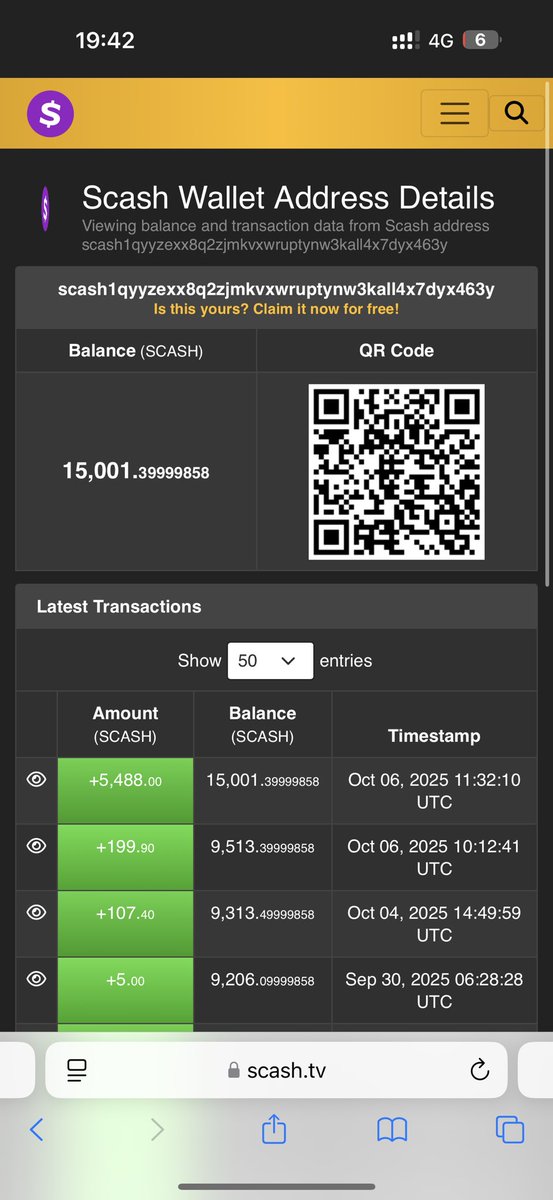 scash 1万5个币已经众筹出来了，还剩下700u，就可以上ourbit了。 #scash #usdt #zec #ourbit