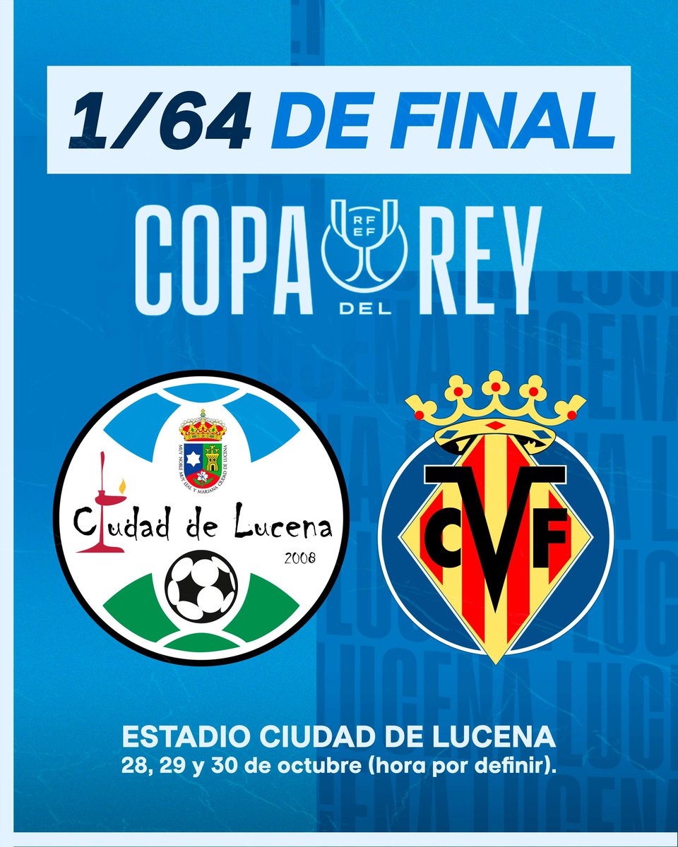 🏆 𝘾𝙊𝙋𝘼 𝙙𝙚𝙡 𝙍𝙀𝙔 | El <a href="/VillarrealCF/">Villarreal CF</a> será nuestro rival en primera ronda de Copa del Rey.