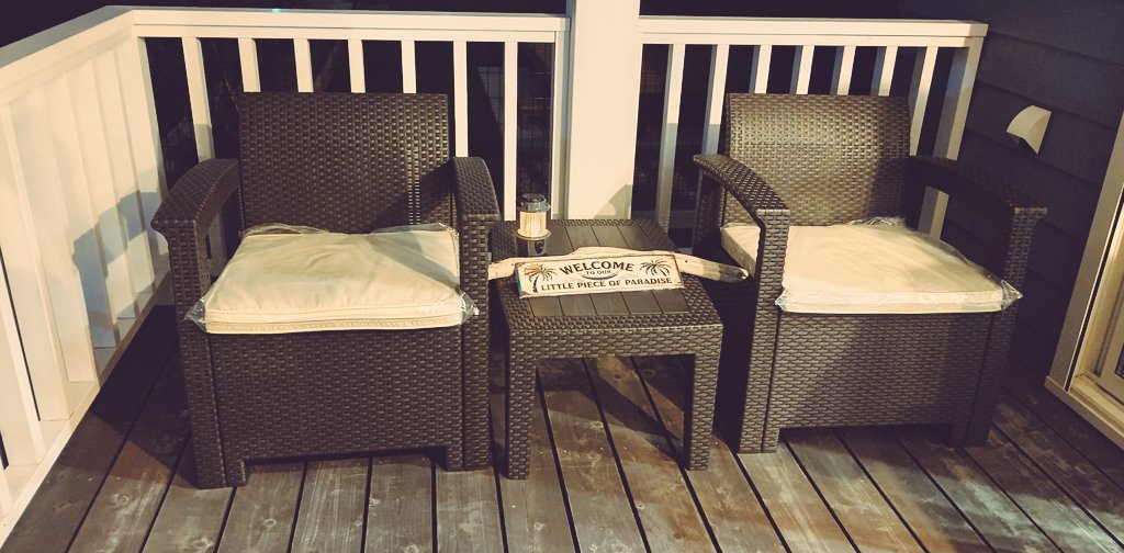 ラタン風チェアがきた！
最近夜涼しいからここでコーヒーを頂くのだ☕️𓂃◌𓈒𓐍