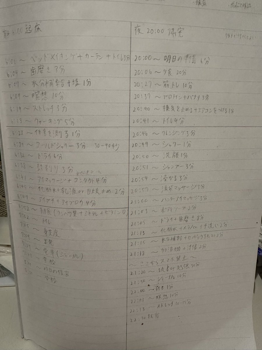 ringo_winbee's tweet photo. 受験生の弟のタイムスケジュール
怠惰じゃないのも偉いけど、
瞑想とかお風呂45分って

ほんとそういうところだよ😭 https://t.co/2dlofpSQ2I