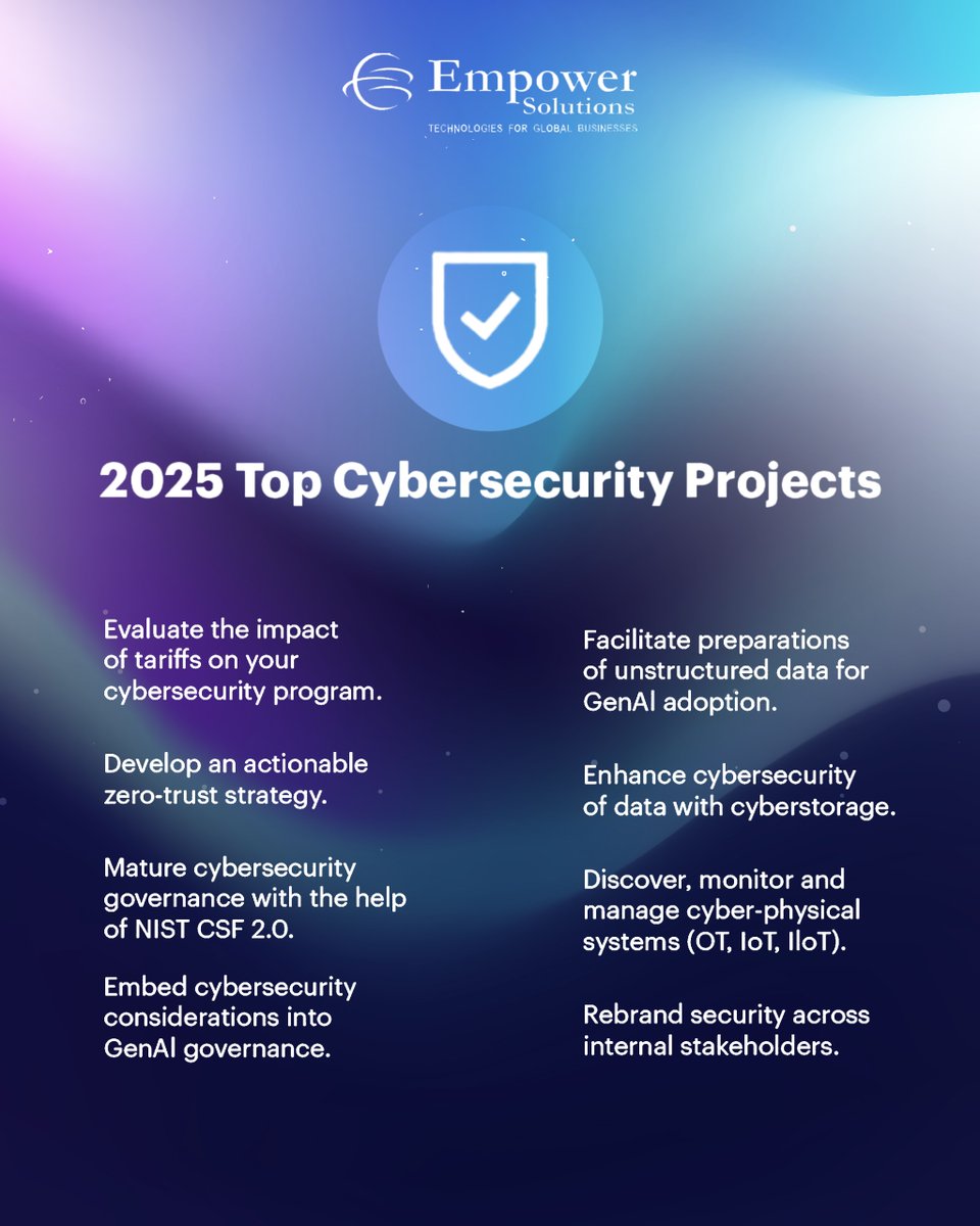 empowersol96's tweet image. Stay ahead in 2025 with cutting-edge cybersecurity projects that protect and empower.

#EmpowerSolutions #Cybersecurity2025 #DataProtection #ITSecurity #DigitalSafety