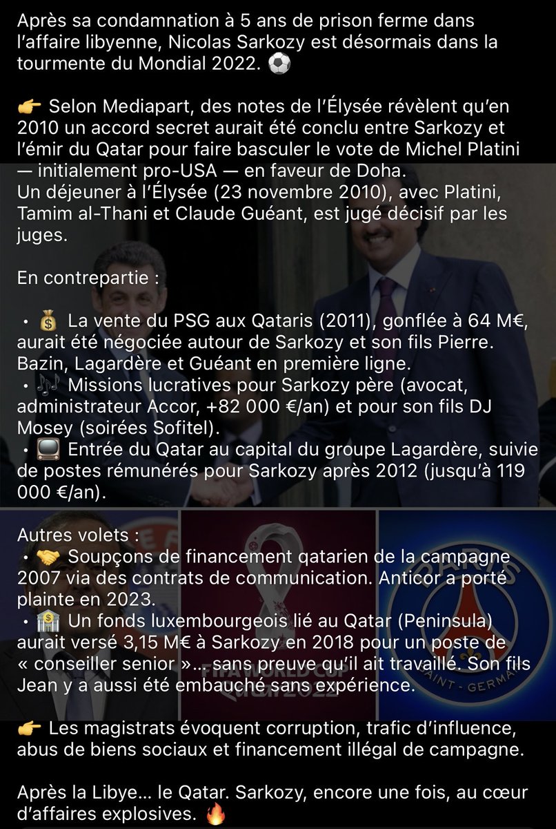 🚨Énième scandale pour Nicolas #Sarkozy qui implique les propriétaires du #PSG !!!