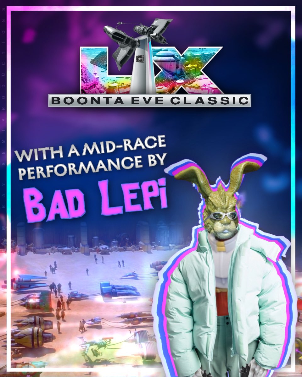 🚨 Star Wars DRAMA ALERT:

Controversial singer, BAD LEPI, has been selected to perform the Mid-Race Show at this year’s BOONTA EVE CLASSIC.

The entire performance will be sung in Lepese, which has many race goers disgruntled.

#StarWarsAndSmile #StarWars #swtwt #SuperbowlLX