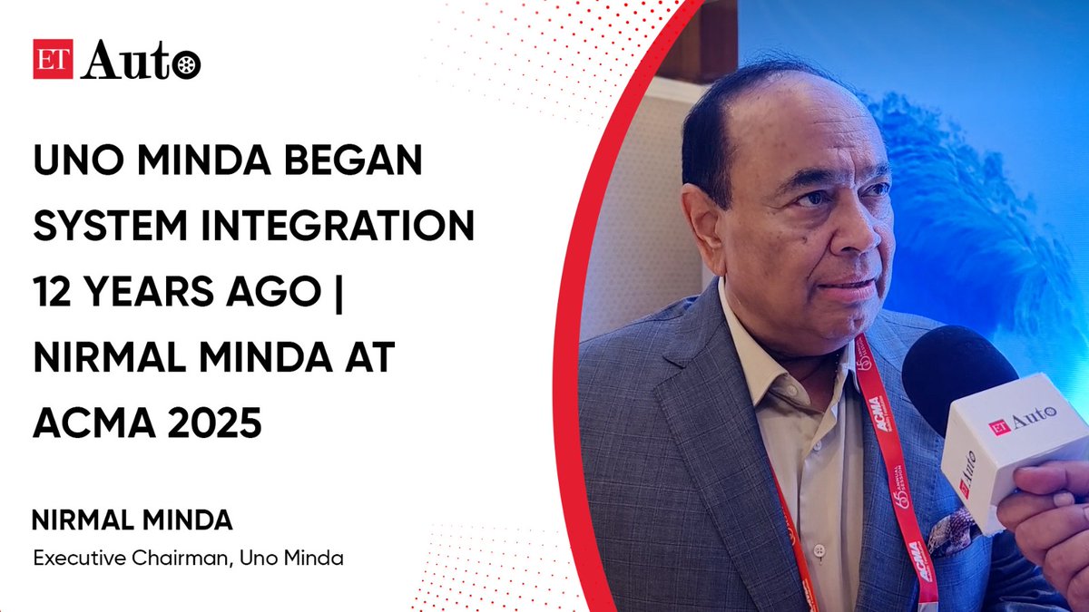 ETAuto's tweet image. ⚙️Uno Minda began system integration 12 years ago, says Nirmal Minda 

Read more:
shorturl.at/KRk4g

✍🏼 @mukulthecynic

@Unomindacom
#SystemIntegration #MobilitySolutions #MakeInIndia #AutoIndustry #ETAuto