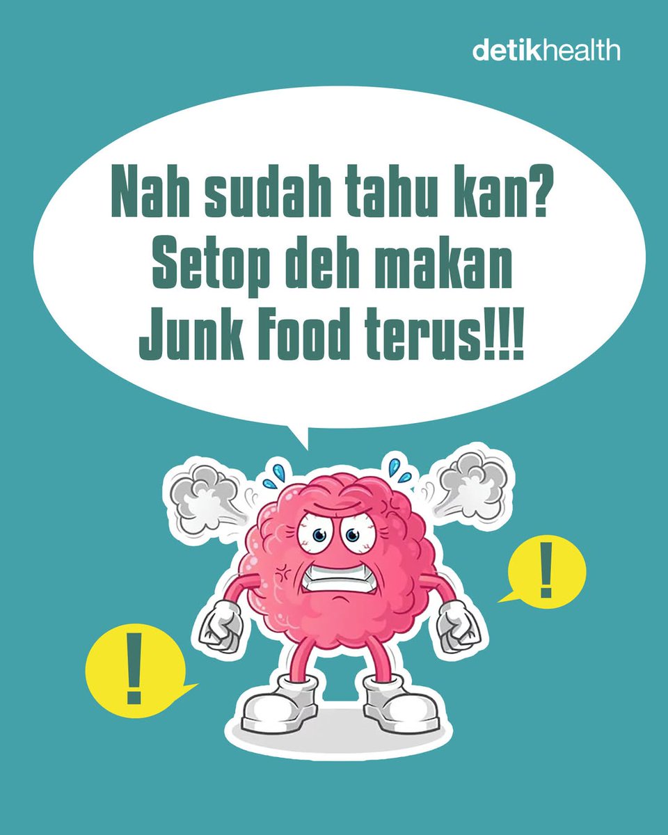 detikHealth's tweet image. Hayo siapa yang kerjaannya makan junk food terus?! 👀⁣
⁣
Kebiasaan kamu bisa bawa bahaya buat otak lho.⁣

&amp;gt;&amp;gt; health.detik.com/berita-detikhe…
⁣
#otak #kesehatanotak #bahayajunkfood #junkfood