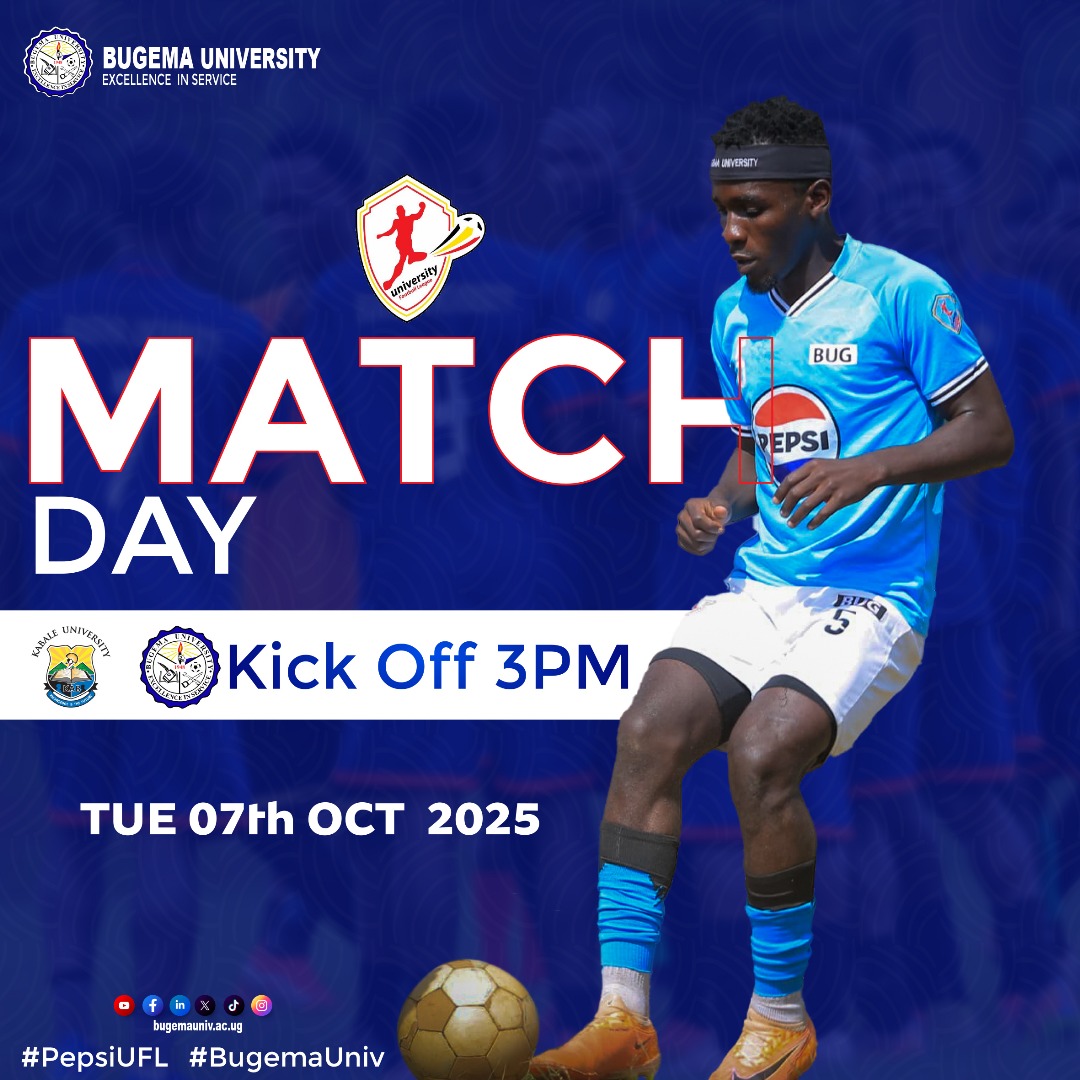 Bugema University || EXCELLENCE IN SERVICE🎓🎓 (@univbugema) on Twitter photo Match Day at Bugema University! ⚽ Catch all the action as we kick off at 3 PM on Tuesday, 07th OCT 2025. Let's go, Bugema!
<a href="/PepsiUganda/">Pepsi Uganda</a> Match Day at Bugema University! ⚽ Catch all the action as we kick off at 3 PM on Tuesday, 07th OCT 2025. Let's go, Bugema!
<a href="/PepsiUganda/">Pepsi Uganda</a>