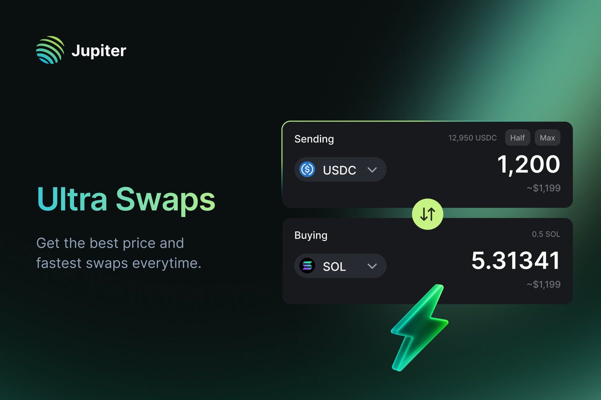 Ultra Swaps in Jupiter Wallet highlighting low fees and gasless trading options