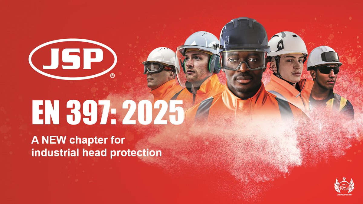 JSPLtd's tweet image. 🚨 Join us on 19 Nov 2025 to learn about the new EN 397:2025 helmet standards! 👉 Sign up: jspsafety.info/4mIQ23B #SafetyFirst #HeadProtection #EN397 #PPE #WorkplaceSafety