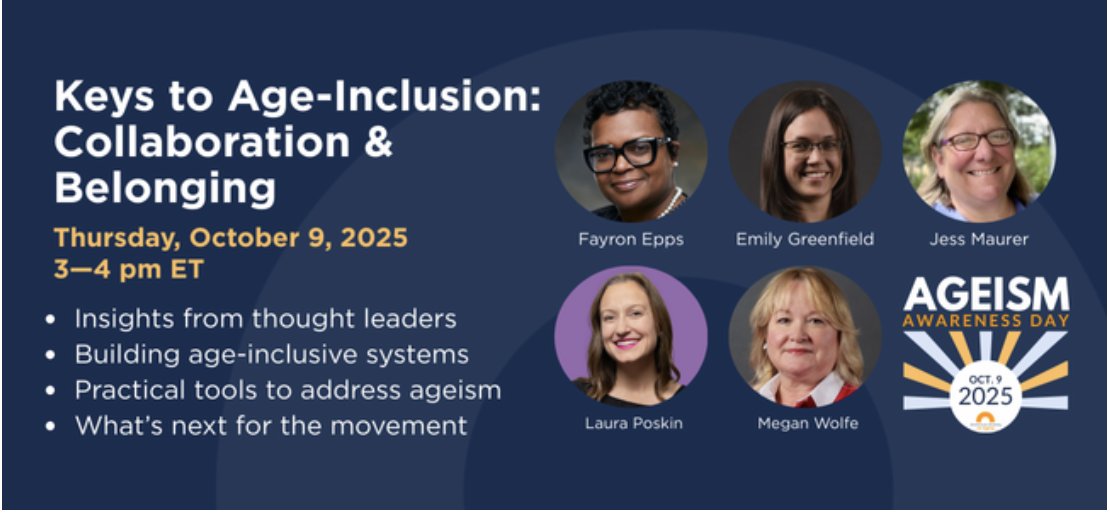This Thursday, October 9 is Ageism Awareness Day. Our local efforts will be highlighted in this <a href="/ASAging/">American Society Aging</a> digital event featuring leaders advancing age inclusion across the country.

👉 ow.ly/41GT50X4oMc
