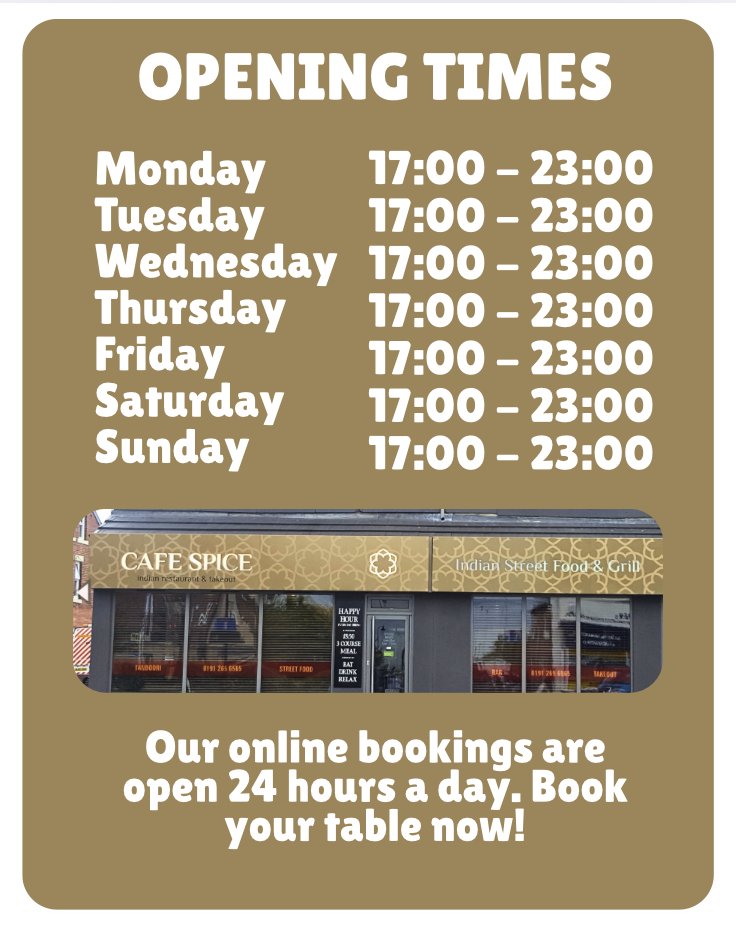 cafe_spice's tweet photo. We’re open for online bookings 24/7 – so you can grab your table any time that suits you 🍴

Plan your next visit today 👉 https://t.co/dyKlL5tiJT

#CafeSpice #Foodie #Newcastle #Curry #CurryHouse #Naan #FoodiesOfInstagram #IndianFood #Tikka #Biryani https://t.co/FyICD69SWV