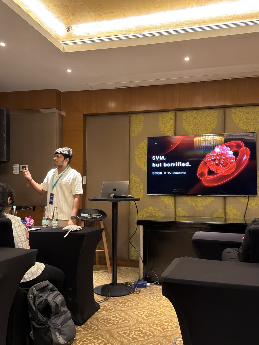 0xrahulk's tweet image. Had an awesome time at @solana apex!  
Did a workshop on @soon_svm and shared how we’re building the first ZK-SVM hybrid rollup. 

Excited to bring Solana everywhere with our decoupled SVM architecture 🫡