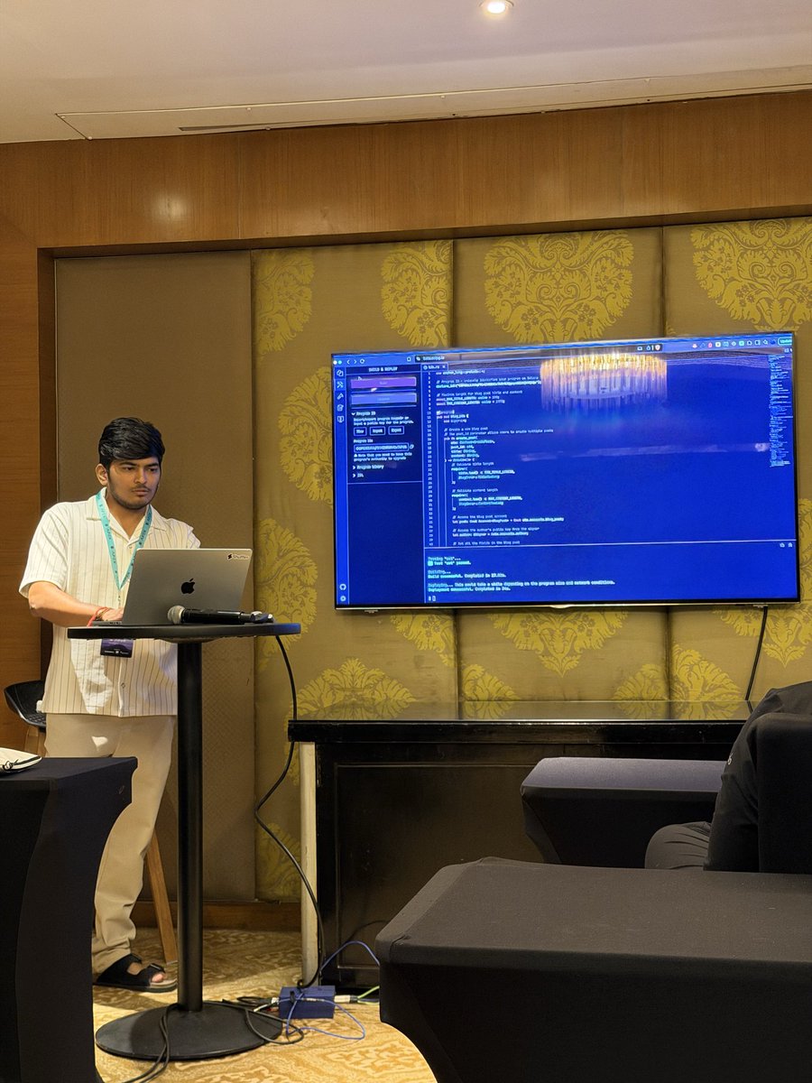 0xrahulk's tweet image. Had an awesome time at @solana apex!  
Did a workshop on @soon_svm and shared how we’re building the first ZK-SVM hybrid rollup. 

Excited to bring Solana everywhere with our decoupled SVM architecture 🫡