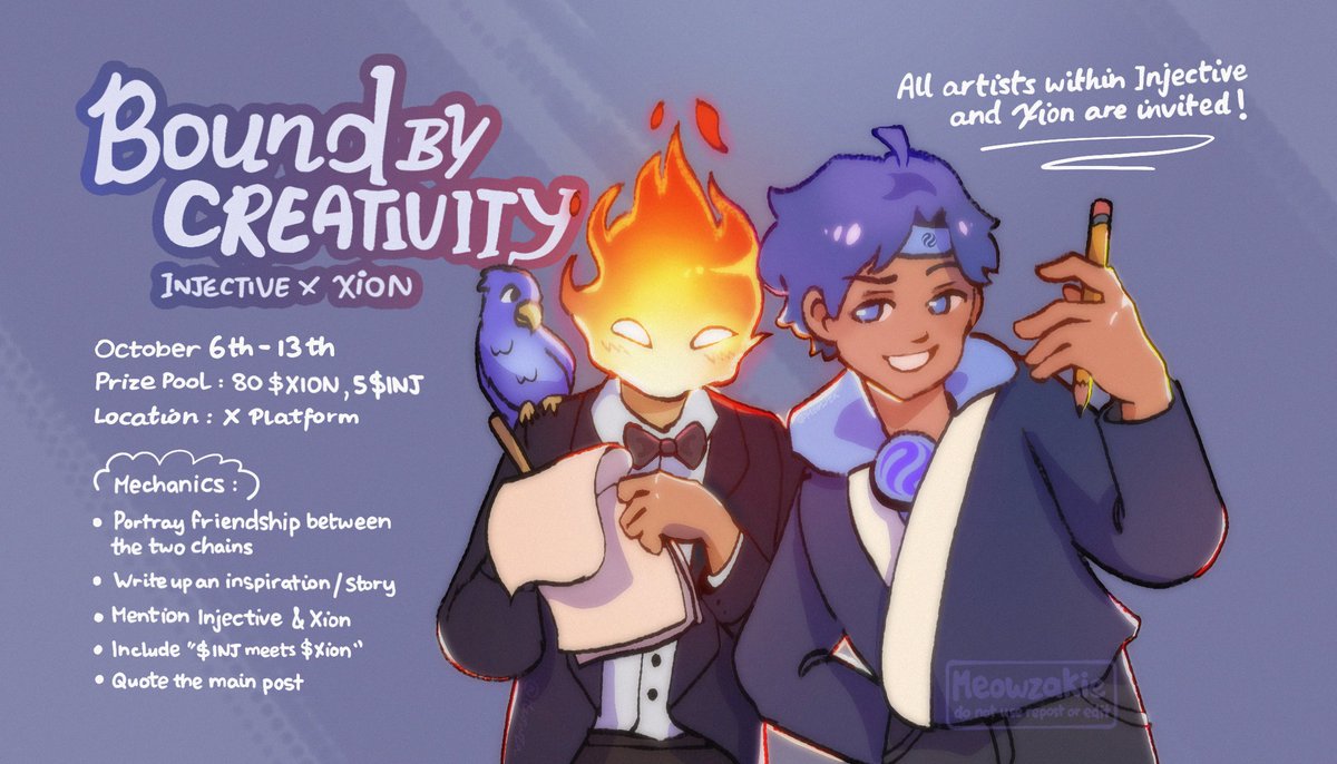 Meowzakie's tweet image. Bound by Creativity: The Injective x Xion Art Contest

We got an Art Contest that’s all about friendship.

@injective and @burnt_xion are besties and have always shared a vision of building together, and now we’re celebrating that connection through some fantastic art!

Whether…