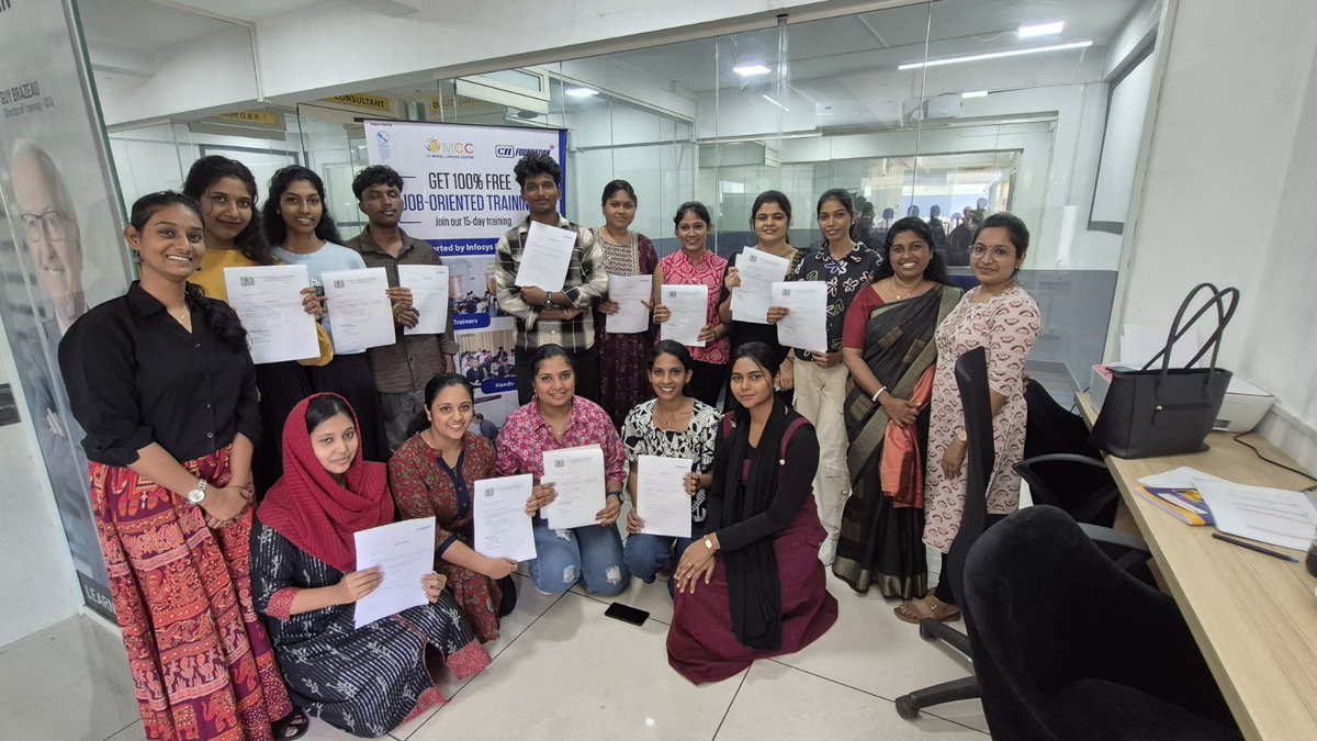 cii_mcc's tweet image. 🎉 Success Continues at MCC Kerala!
After the Job Drive held on 27th September at CII MCC Kerala, our selected students are now proudly receiving their offer letters from Gain Up Industries and Cogent E-Services. 🌟