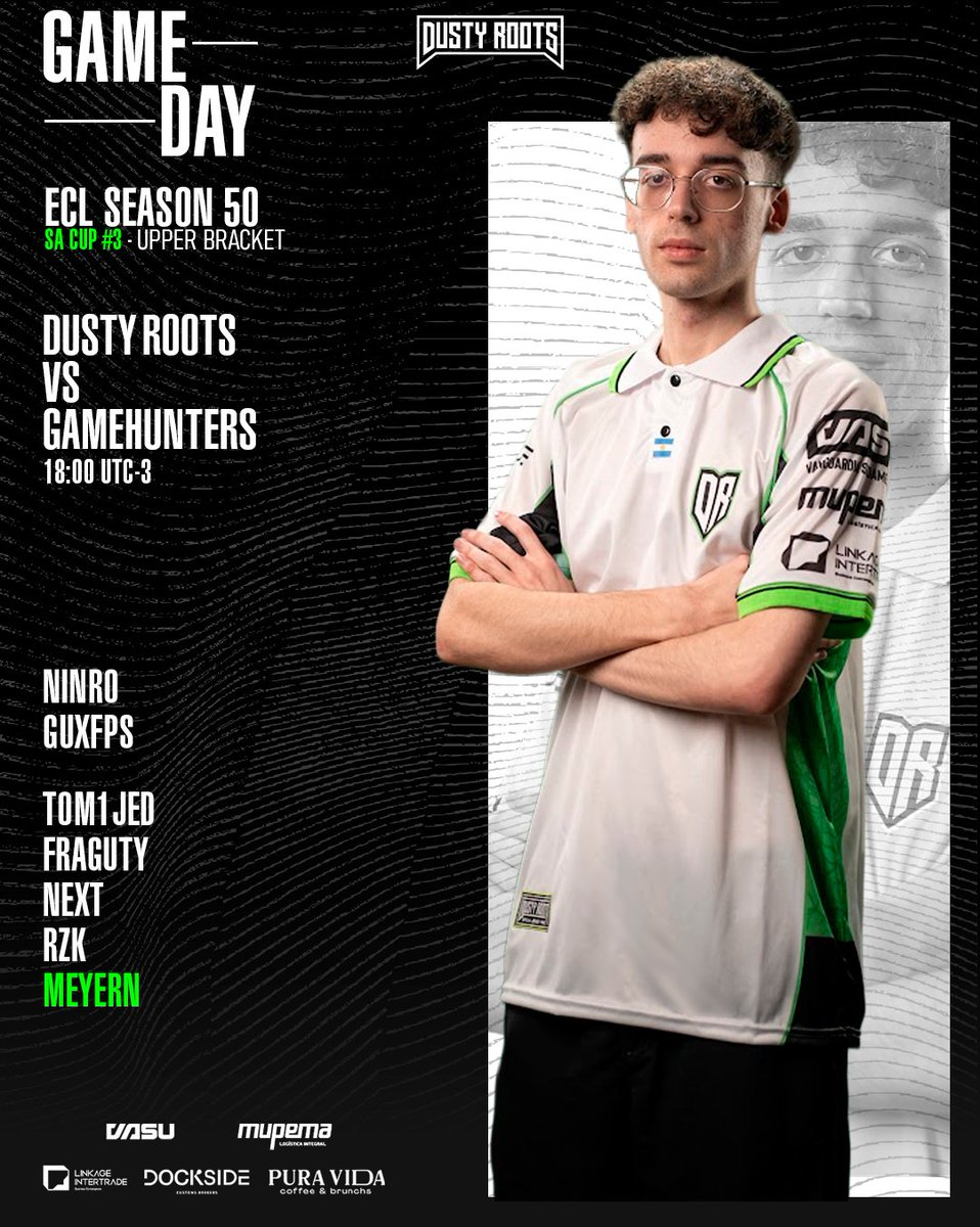 GoDustyRoots's tweet image. ㅤㅤㅤㅤㅤㅤ🟩GAMEDAY🟩
ㅤㅤ🟢Dusty Roots vs @GameHuntersCS2🟢
Comienza un nuevo torneo para nosotros, estaremos jugando ante GameHunters por el Upper Bracket Round 2 de la ESL Challenger League S50 Cup #3.
¡Los esperamos bancando al equipo!💚
🟣Twitch.Tv/DustyRootsEspo……