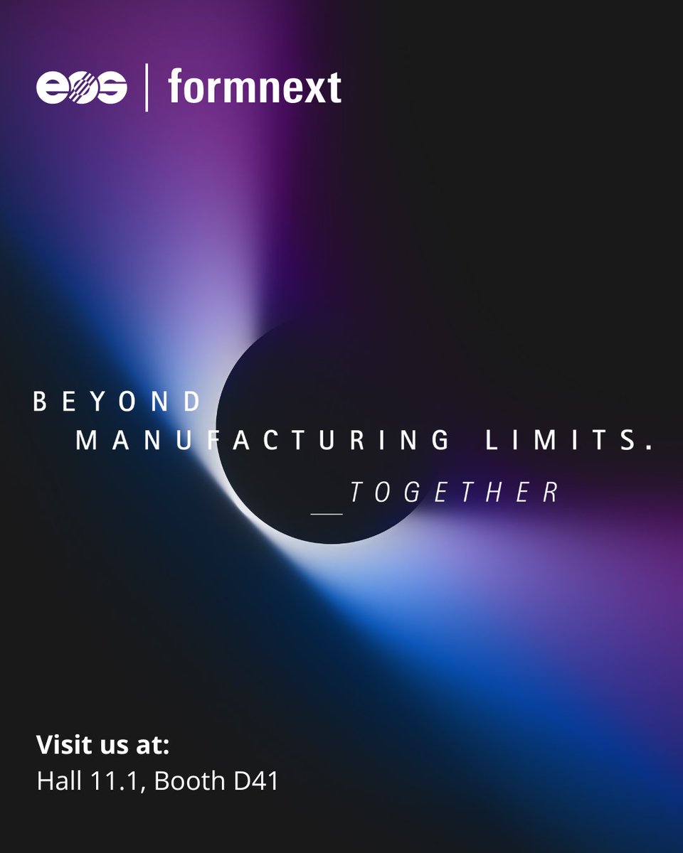 EOS3DPrinting's tweet image. Come see us at Formnext 2025!🙌
We are excited to return to #Formnext2025 in Frankfurt from Nov 18 - 21! We'd love to connect with you there✨What innovations are you most excited about?
Get your tickets now: eu1.hubs.ly/H0nvr4W0
#AdditiveManufacturing #MetalAM #3DPrinting