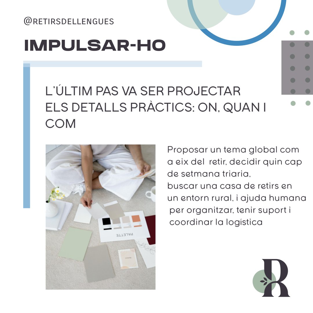 Quan i com neix Retirs de llengües?
-A l'hivern del 2022, era autònoma. Treballava sola a casa, em sentia aïllada i trista, i la preocupació per la llengua s'hi sumava
Necessitava compartir emocions, sentir-me entesa.
Havia anat a molts retirs
🤔Com seria fer-ne un de llengües?😮