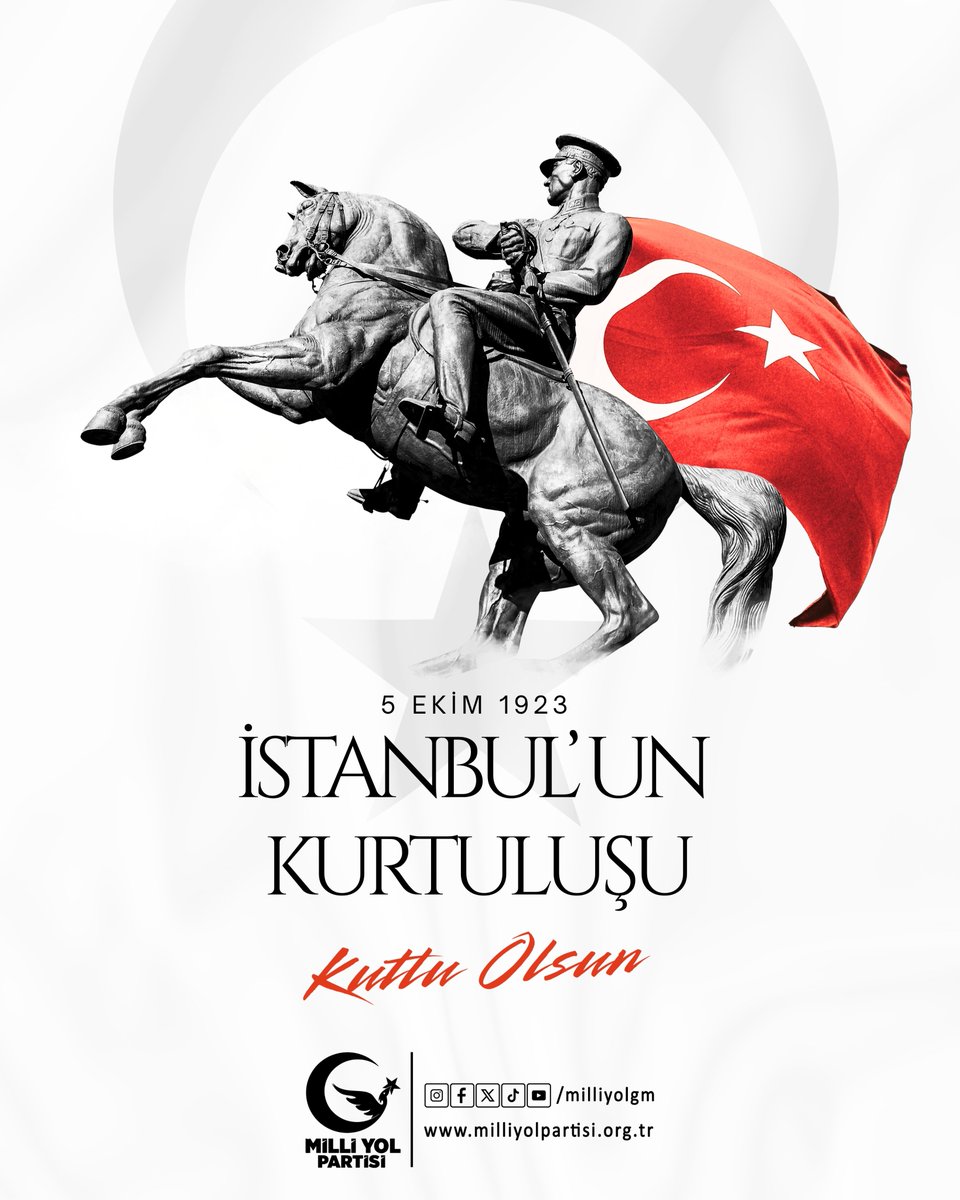 6 Ekim 1923; Türk milletinin azmiyle düşman işgalinin sona erdiği, İstanbul’un yeniden özgürlüğüne kavuştuğu tarihimizdeki kutlu gündür.

Gazi Mustafa Kemal Atatürk’ün “Geldikleri gibi giderler” sözü, yalnızca bir öngörü değil, bu milletin asla boyun eğmeyen iradesinin