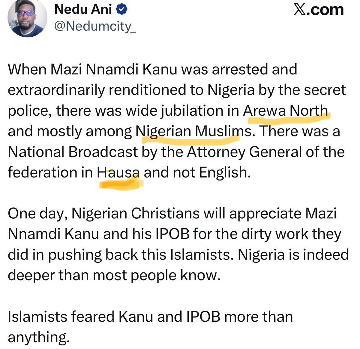 AloyEjimakor's tweet photo. This post is instructive in this season of the worldwide spotlight on the creeping #ChristianGenocideInNigeria. https://t.co/Pj11FpSh9A
