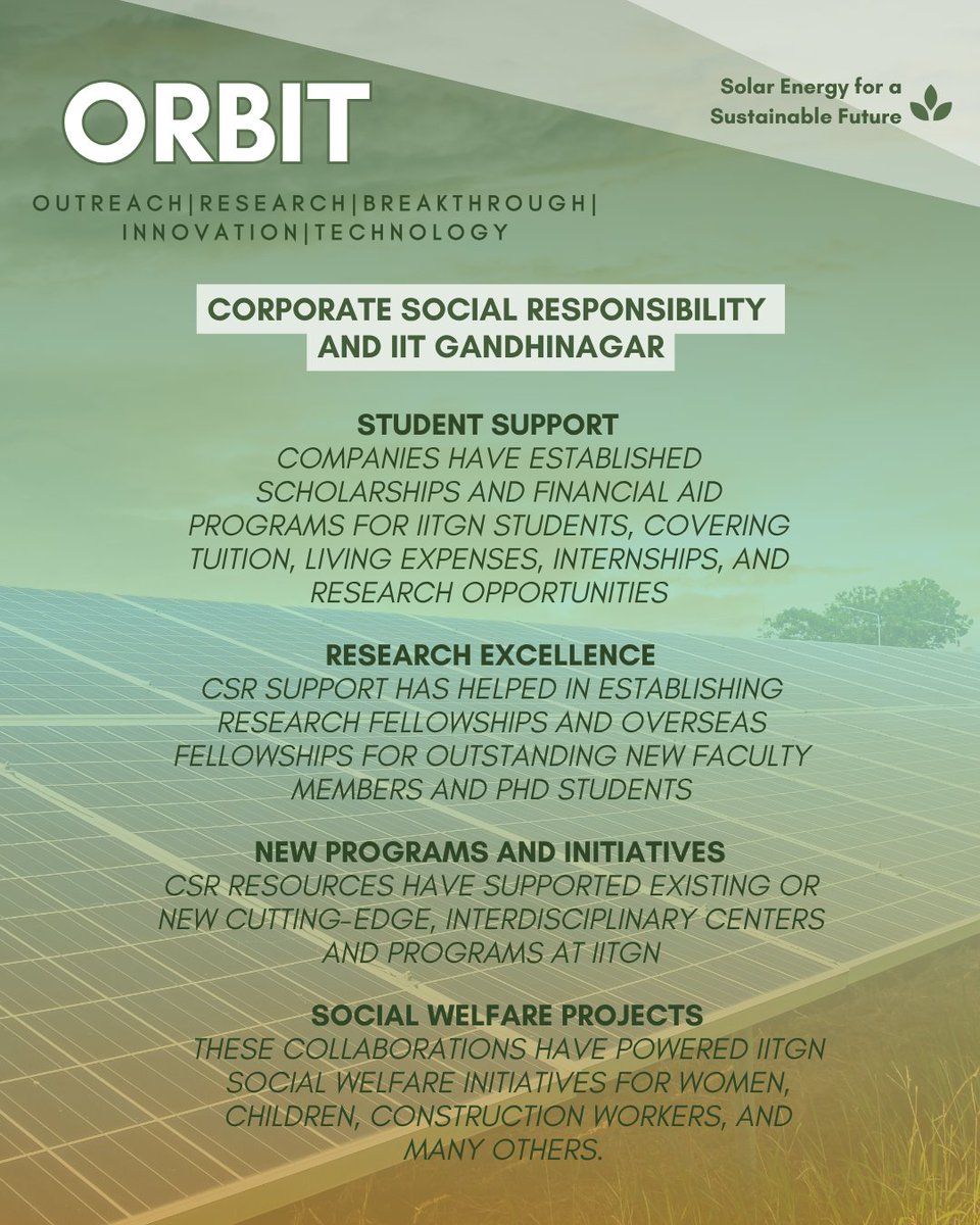 iitgn's tweet image. Accelerating Solar Energy Through Collaboration : 
ORBIT@IITGN – Solar Energy Edition
Nov 8 | IIT Gandhinagar
Inviting MSMEs, Startups, Industries, OEMs &amp;amp; Policy leaders to co-create India’s renewable future!
Register: tinyurl.com/mt2f99xu
#IITGN #IndustryConnect #SolarEnergy