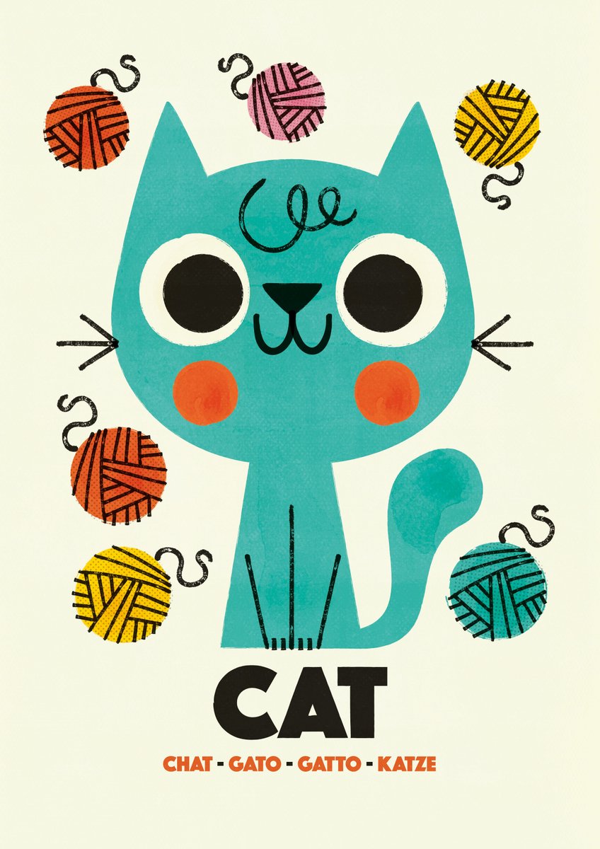 This kitty by Pintachan Pablo <a href="/pintachan/">pintachan</a> is super happy to be surrounded by so many colourful yarns! 😸🧶

Check out this artist's #portfolio 👉 childrensillustrators.com/pablopintachan…

#childrensillustrators #childrensbooks #kidlitart