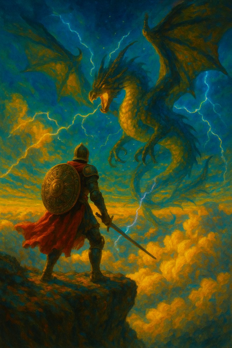 From the clouds it came, a Skybinder of Luminar’s breath, radiant and unyielding. I raised my sword not in defiance, but in awe.

#PulpFable #digitalartwork #fantasyart #art #digitalart