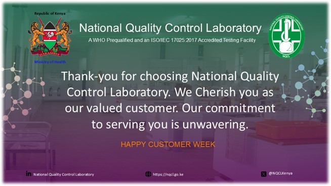 Happy #CustomerServiceWeek

At NQCL, we celebrate the heart of every interaction with our stakeholders and partners.

Your trust, feedback, and continued collaboration inspire us to keep upholding the highest standards of quality and testing of health products and technologies.