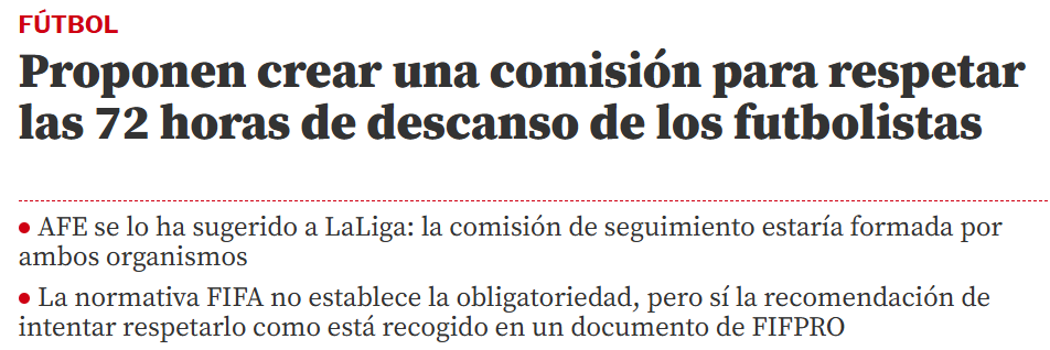 ...El descanso de al menos 72 horas es vital tanto para el estado físico como para la salud mental de los jugadores,  ¿Y los médicos? ¿Q hacemos después d una guardia de 24h?

No dejes de ver el vídeo:

youtu.be/McFbxMVpNgw