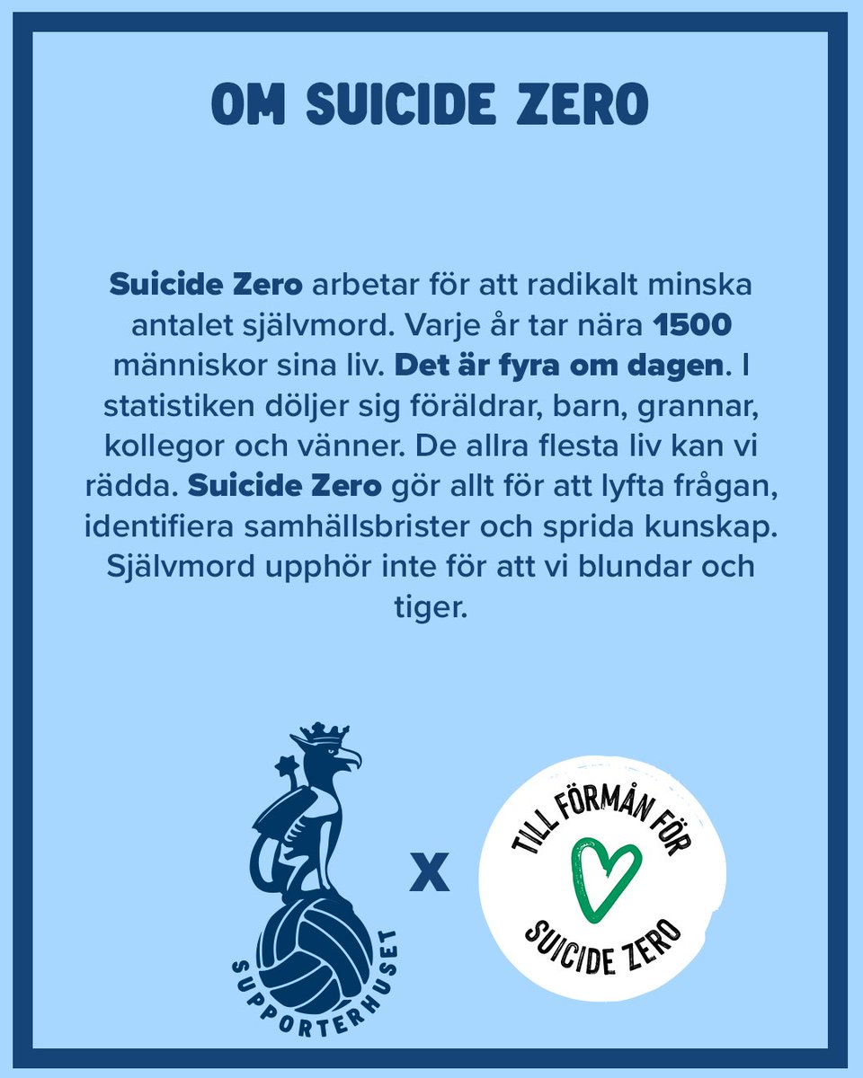 I samband med World Mental Health Day den 10/10 väljer Supporterhuset att skänka 50% av all försäljning under vecka 41 till Suicide Zero. Läs mer på vår hemsida supporterhuset.se/vi-uppmarksamm… 

#suicidezero #suicidprevention