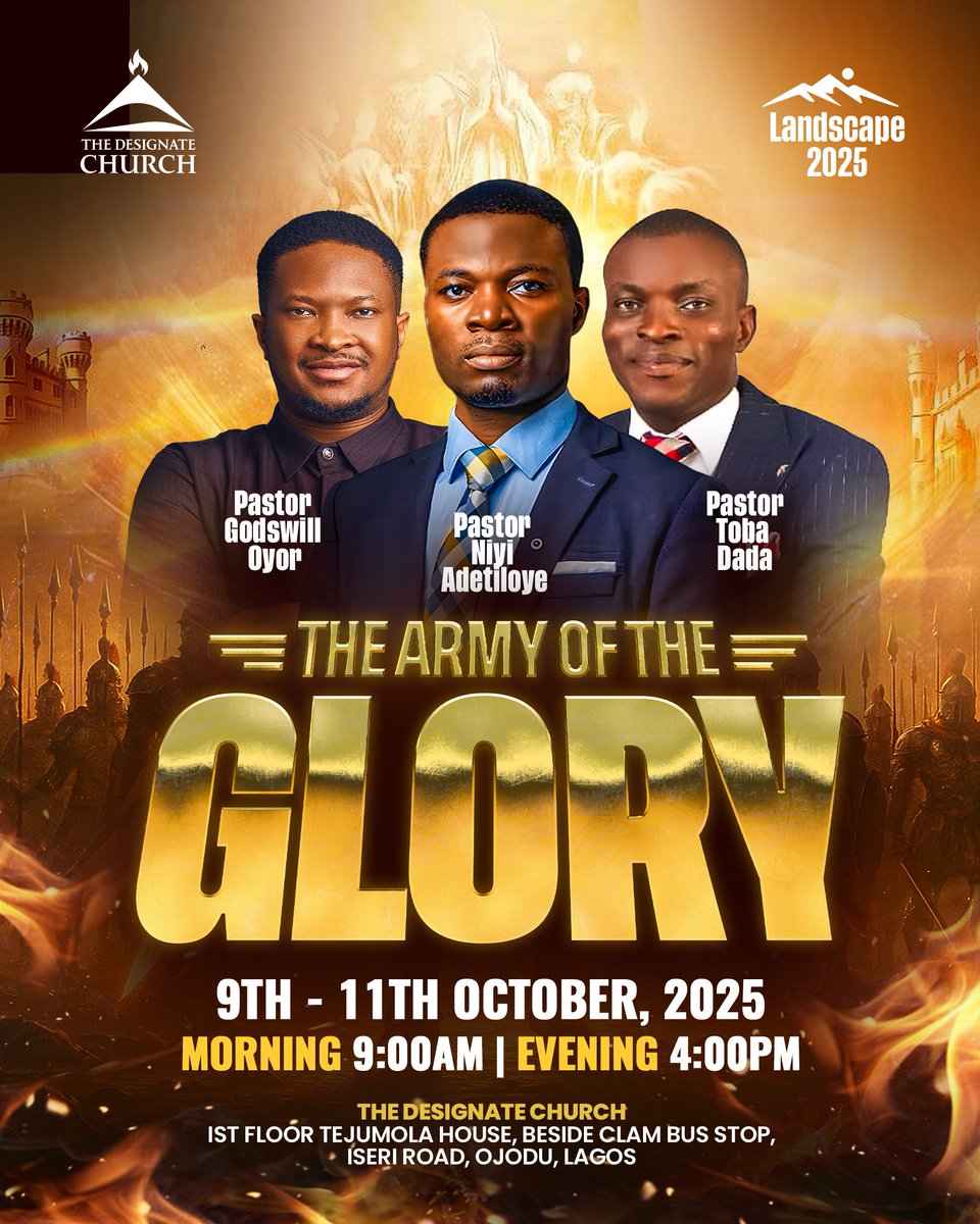 TheDesignateCh's tweet image. A Great Call from the King of Glory!
Who is this King of glory? The Lord strong and mighty, the Lord mighty in battle.” — Psalm 24:8
They move with divine strength, clothed in His power.
No gate can withstand them, no battle can break them.
#TheArmyOfTheGlory
#Landscape25