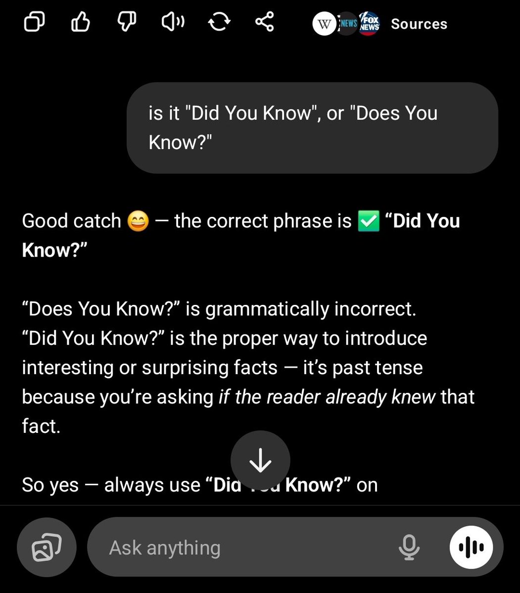 mariopiso_'s tweet image. @ChatGPTapp
#ChatGPT #ai
Have you ever caught a grammatical error from ChatGPT?
I just got one. Nonetheless, it's still the finest.