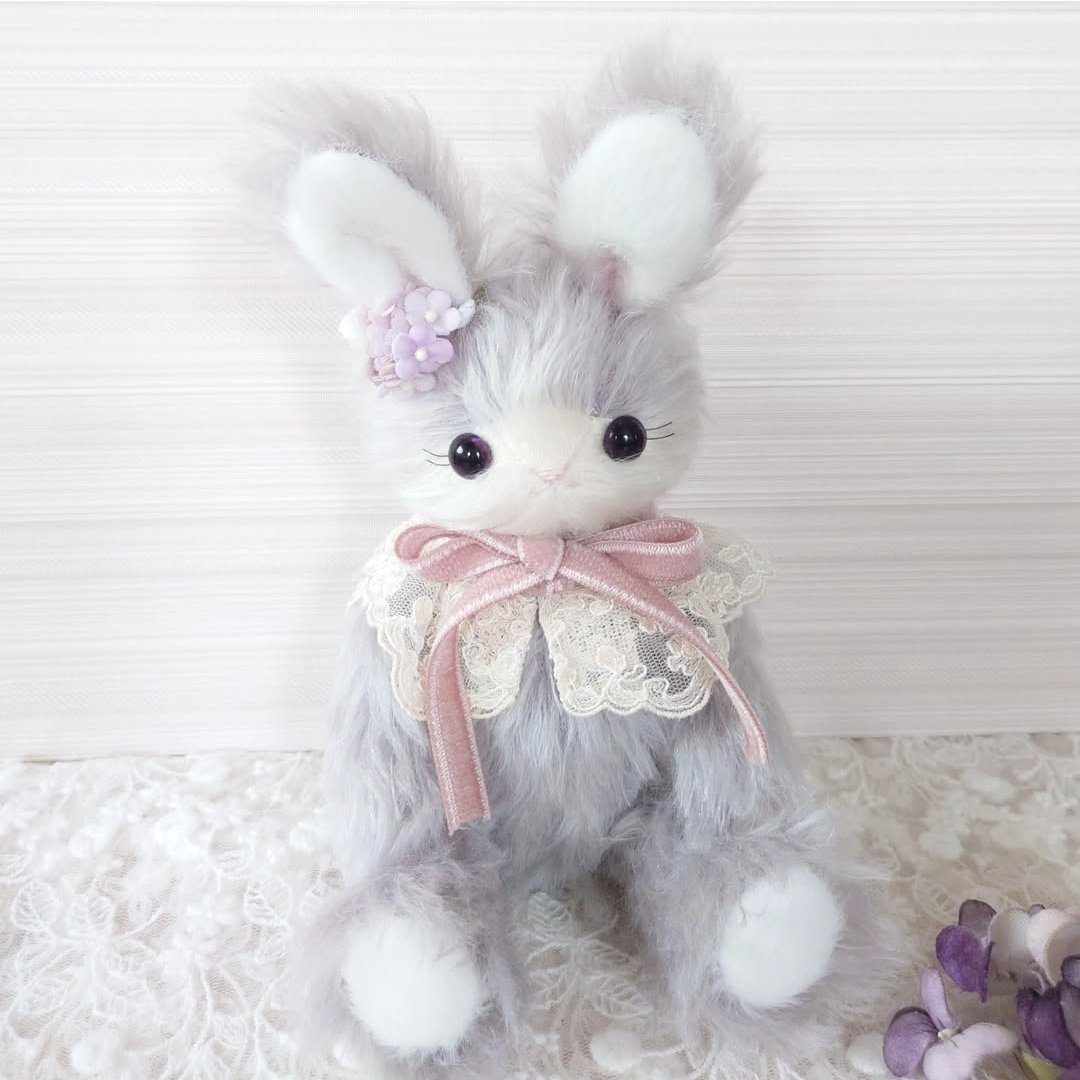 モヘアのテディベア 子うさぎ ブライスのお仲間に♡❁短期出品❁ モヘアのテディベア 子うさぎ ブライスのお仲間に♡❁短期出品❁