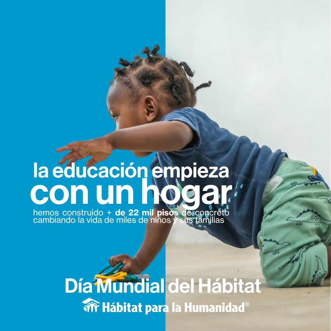 🏠La salud empieza con un hogar.
💙La dignidad empieza con un hogar.
✨La esperanza empieza con un hogar.
Hoy millones de personas viven sin ese derecho básico.Juntos podemos cambiarlo, haz parte del sueño de una vivienda digna para cada persona. 
👉 habitat.org/lac-es
