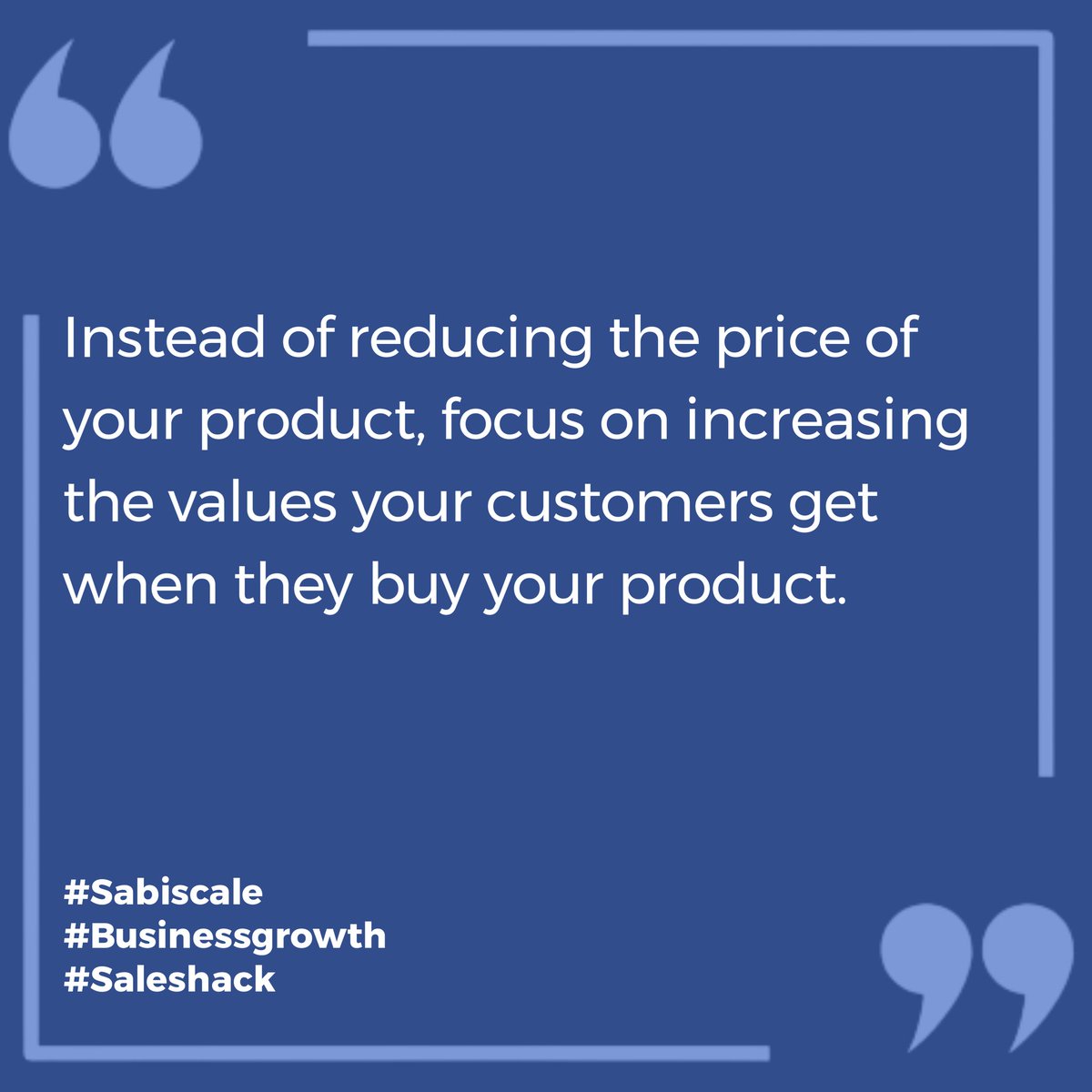 sodipo_ayodele's tweet image. Instead of reducing the price of your product, focus on increasing the values your customers get when they buy your product.

#Sabiscale
#Businessgrowth
#Saleshacks
#Products
#Price