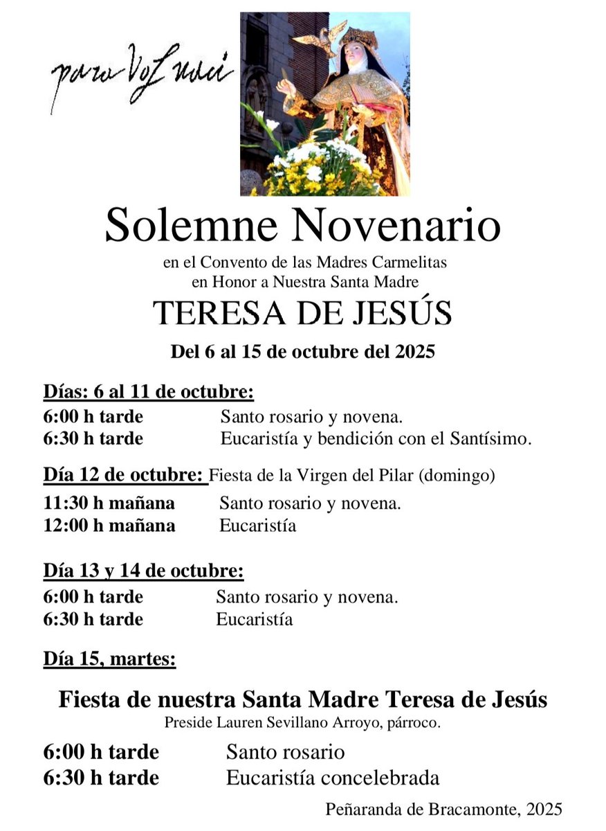 carmelitas92353's tweet photo. Novenario a Santa Teresa de Jesús, 2025 https://t.co/rUX1Y2TVcs