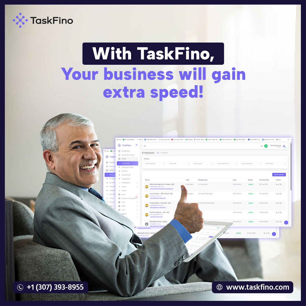 Is your business still relying on manual pen-and-paper calculations?
Save valuable time by switching to TaskFino today!

Enjoy FREE access for 1 month to modules like Task, Asset, Lead, Loan, and Accounts!

Contact now for a 30-day free trial
📞 +1 (307) 393-8955