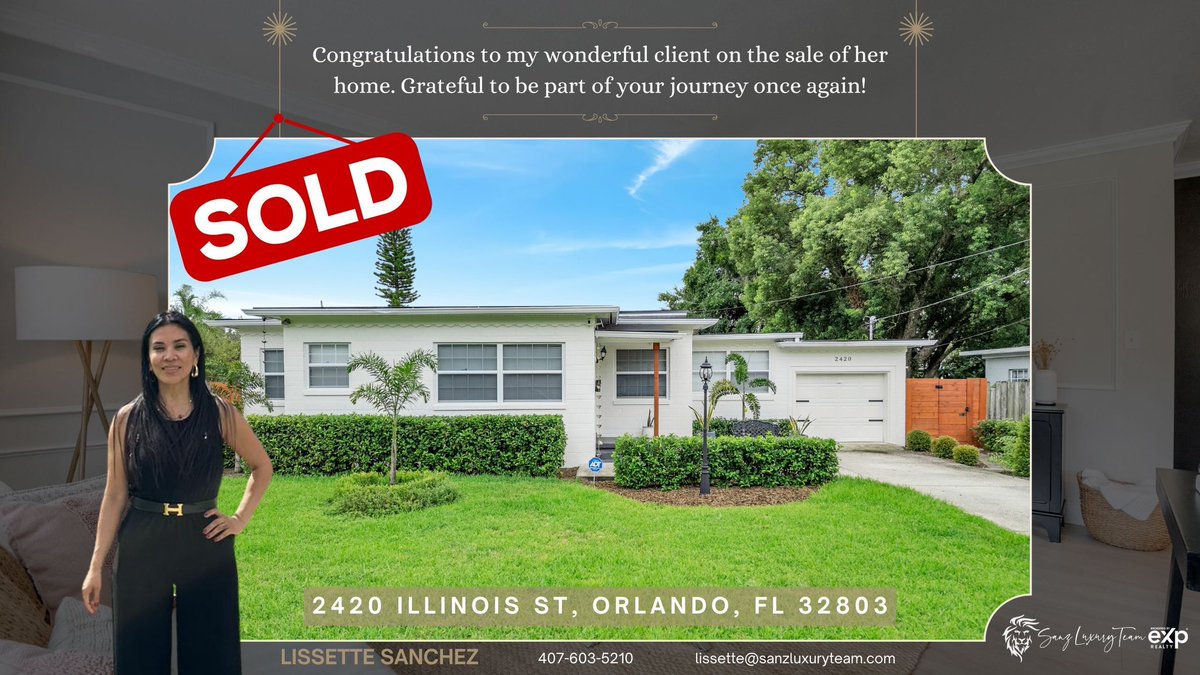 1realtorliz's tweet image. In a world full of choices and so many professionals to pick from, it truly means the world when my clients return.
#RepeatClient #ThankfulHeart #TopListingAgent #LakeNonaRealEstate  #CentralFloridaHomes