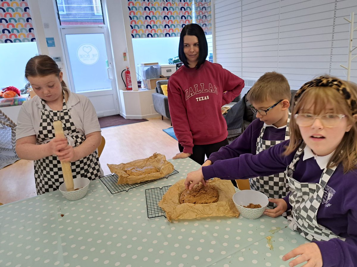 MorayFoodPlus's tweet photo. This morning at The Bosie for Seafield PS's last session, they chose to make iced Biscoff brownies, which were very tasty. We had time for triominoes, too. https://t.co/tCaoFq1mPS