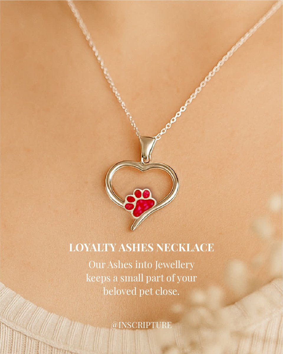 Our Loyalty Ashes Necklace was created as a tribute to the unshakable bond of our pets, becoming reminder of the pawprints they left on our floors and in our hearts. 🐶🐱

inscripture.com/shop/loyalty-a…

#petmemorial #petashesjewellery #ashesnecklace #petloss #rainbowbridge