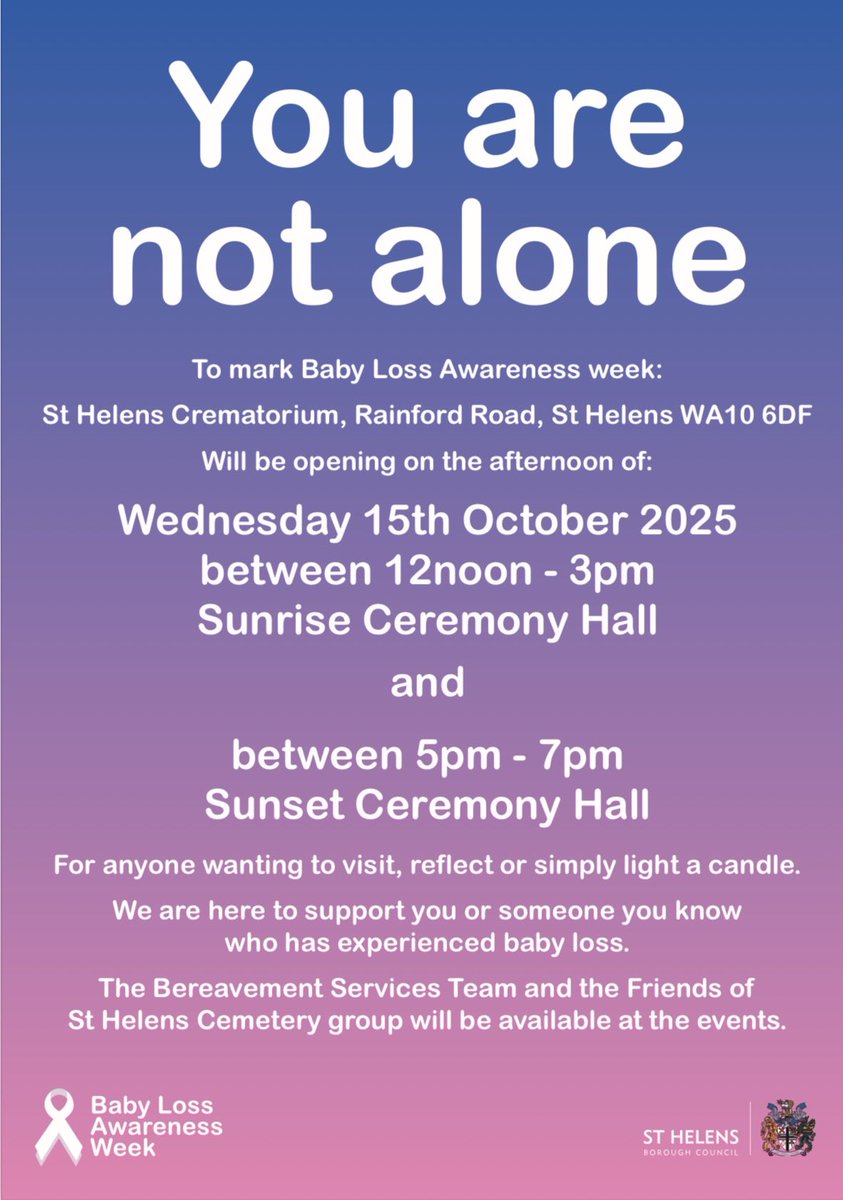 FOSCG1's tweet photo. If anyone who cannot get to this event  wants a personal message placing in the Memory Book just send us a private message or email to friendsofsthelenscemetery@gmail.com and we will do this for you on the day for you and also light a candle in memory of your baby. ❤️ https://t.co/DJjGOjGIFs